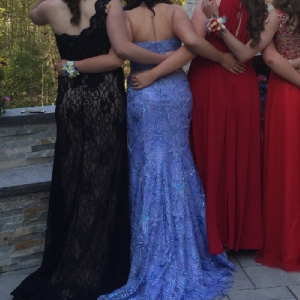 Jovani Periwinkle prom dress with glitter size 8 - Picture 9 of 9